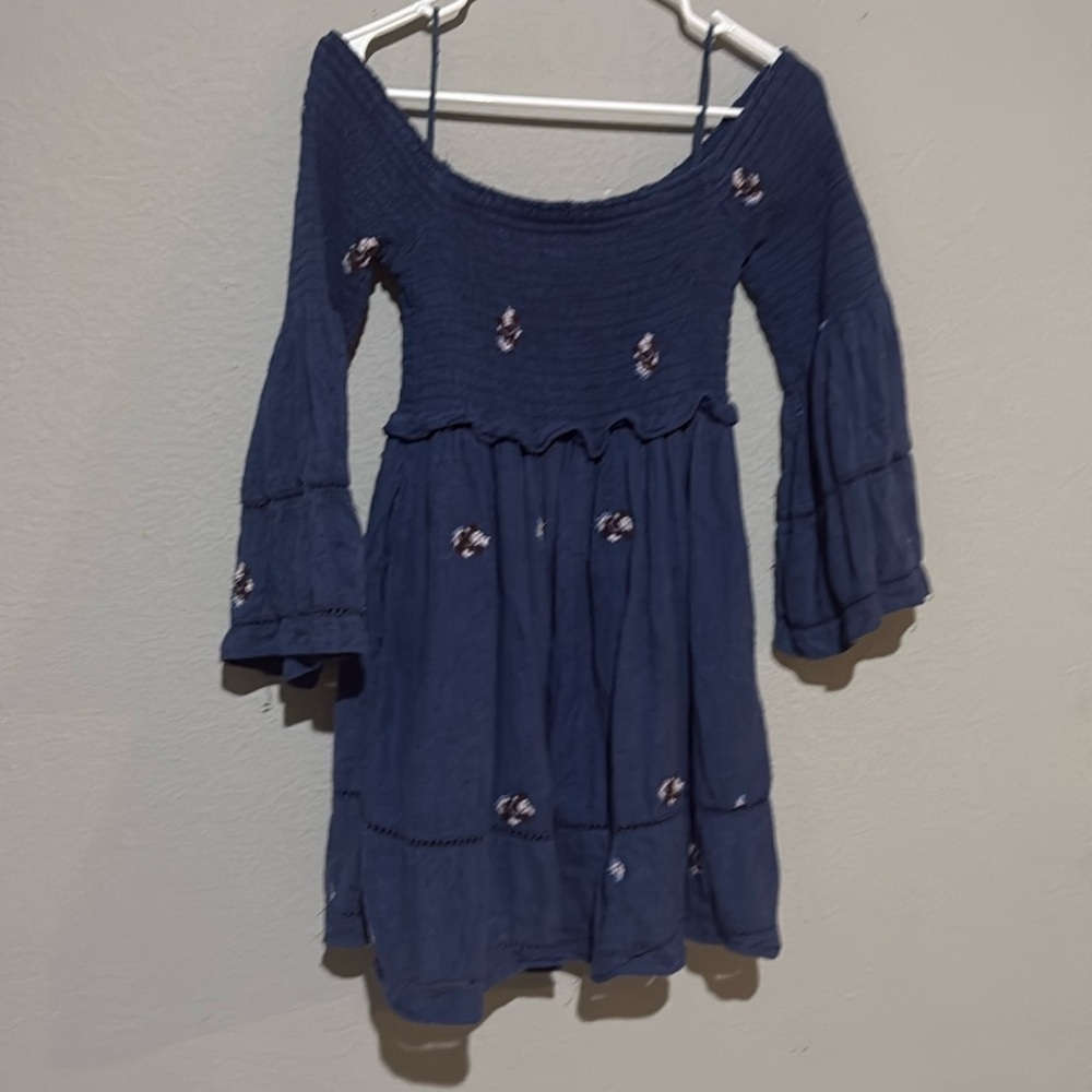 Free people XS/ S daisy dress ruched elastic mini counting daisies - Picture 3 of 11